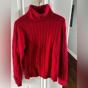 CLEARANCE Women’s Red Knit Turtleneck Sweater